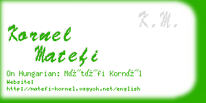 kornel matefi business card